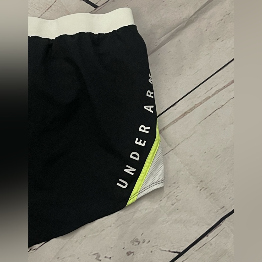 Under Armour Black and Neon Yellow Athletic Shorts - Picture 5 of 5